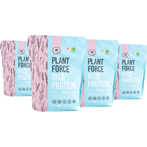 Plantforce Rijst Proteïne BIO Naturel (800 g | 40 porties) – 3 + 1 GRATIS
