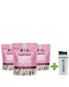 Plantforce - Synergy Protein (Berry) - 3 bags + FREE Shaker